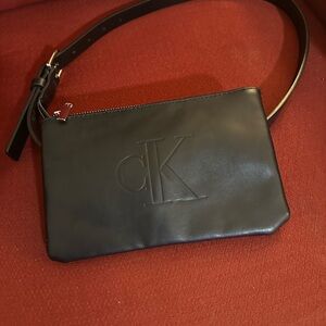 Calvin Klein Black Leather Belt Bag